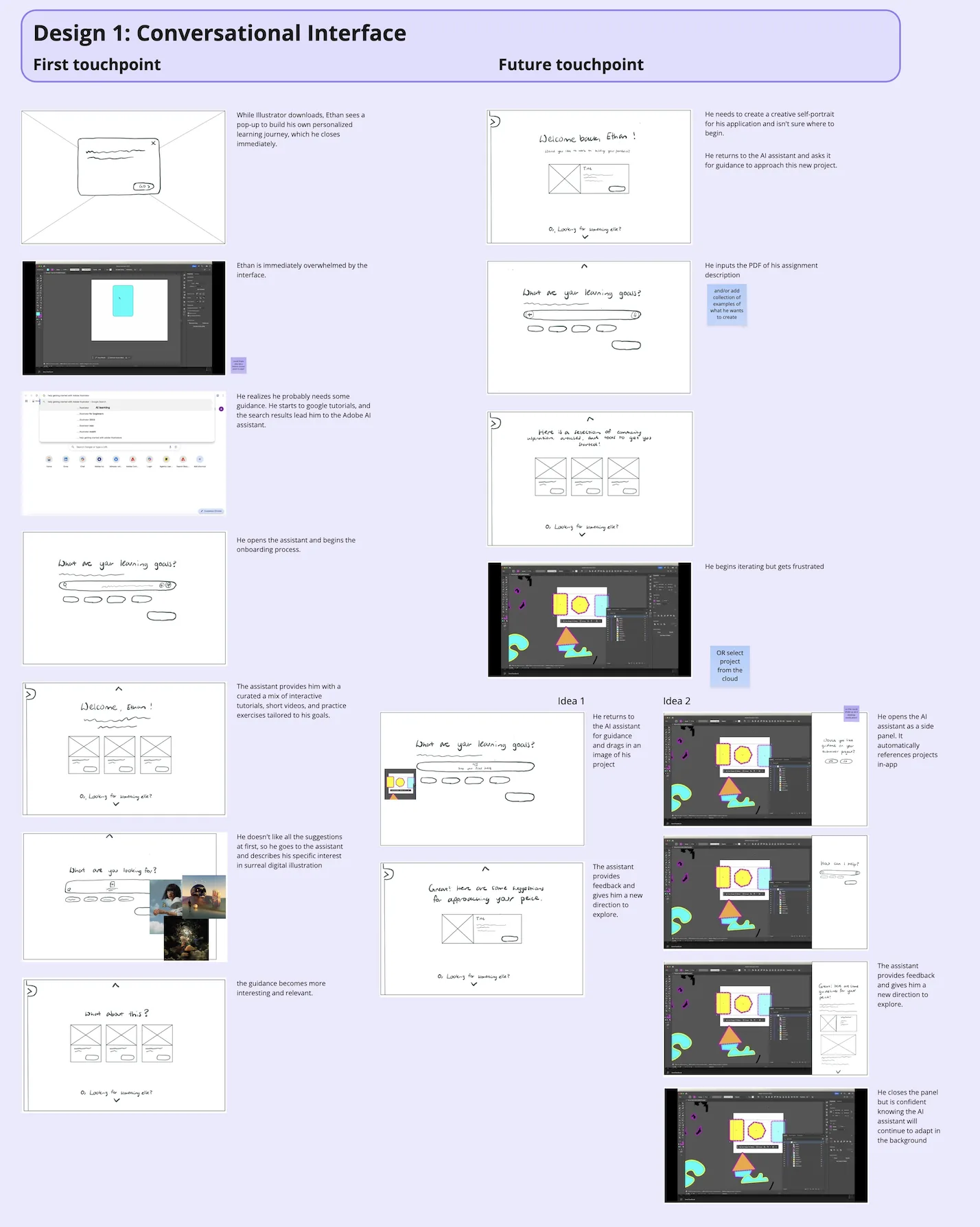 Ethan's user flow sketch