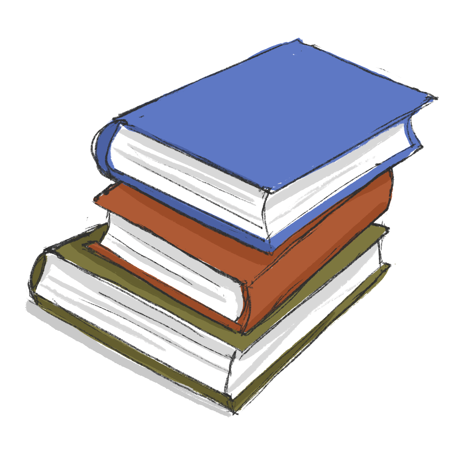 illustrated stack of books