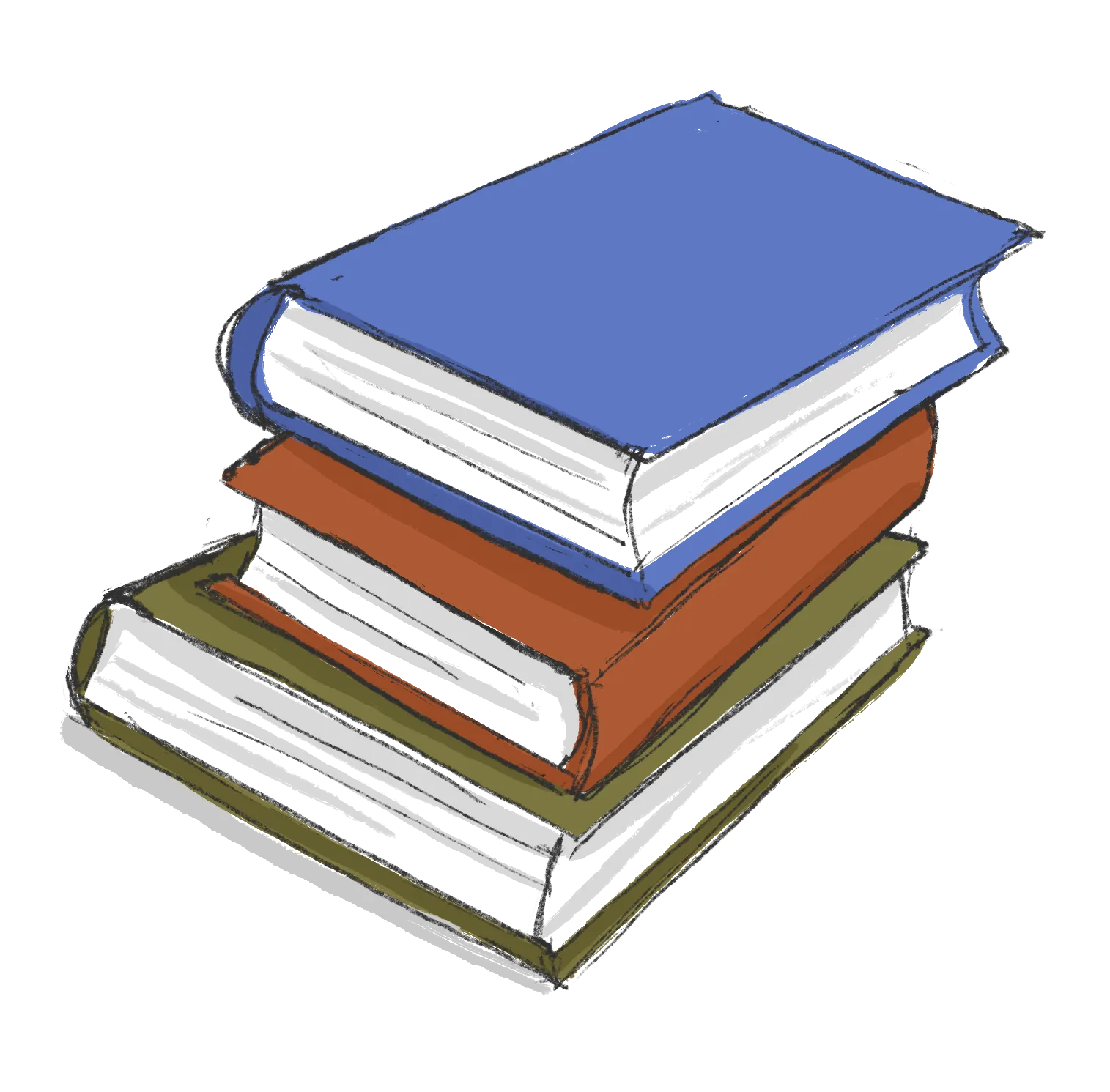 illustrated stack of books