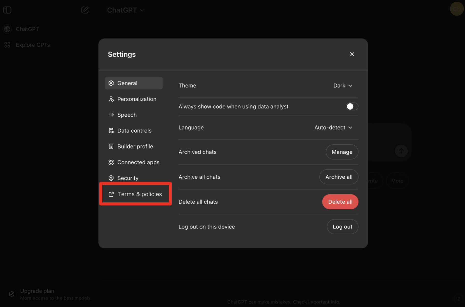 UI design improvement: privacy policy accessible in settings