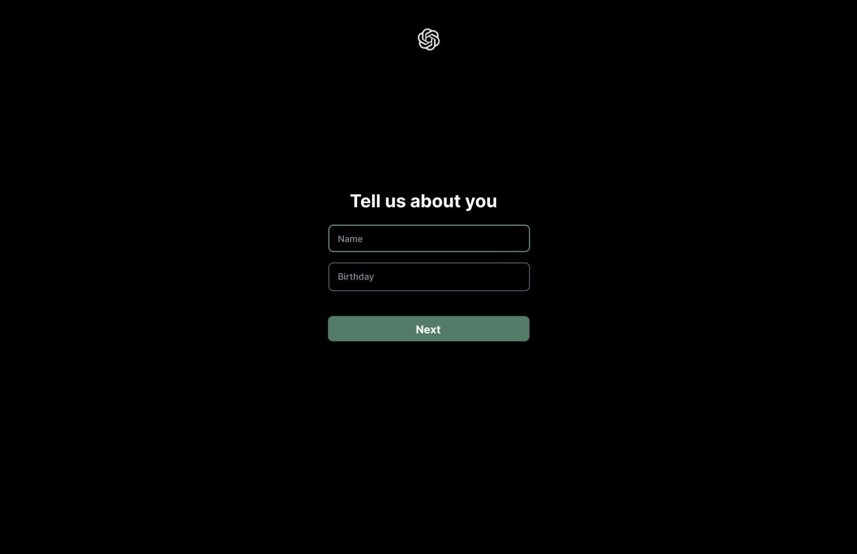 First step of revised login sequence with cleaner interface and no immediate agreement required