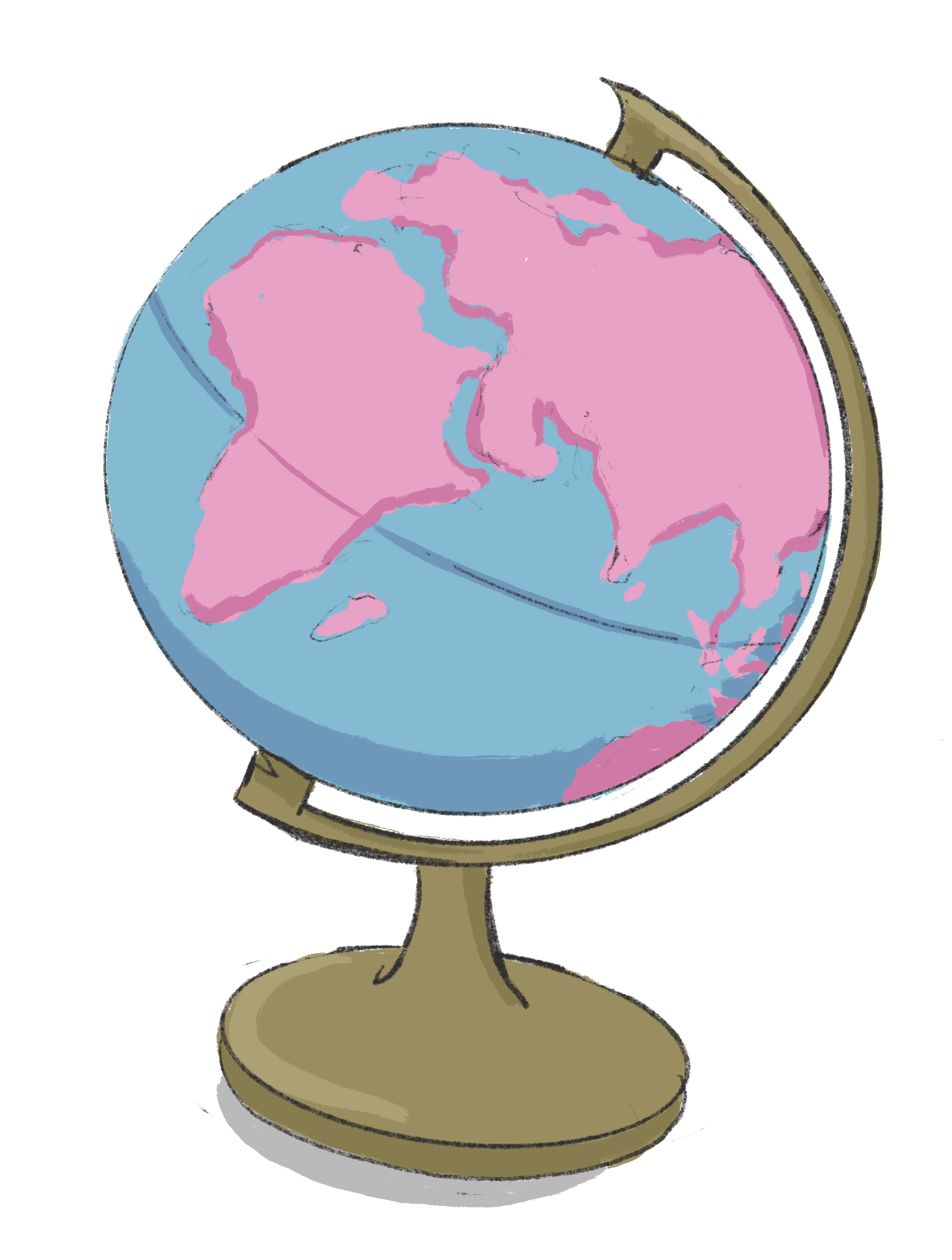 illustrated world globe