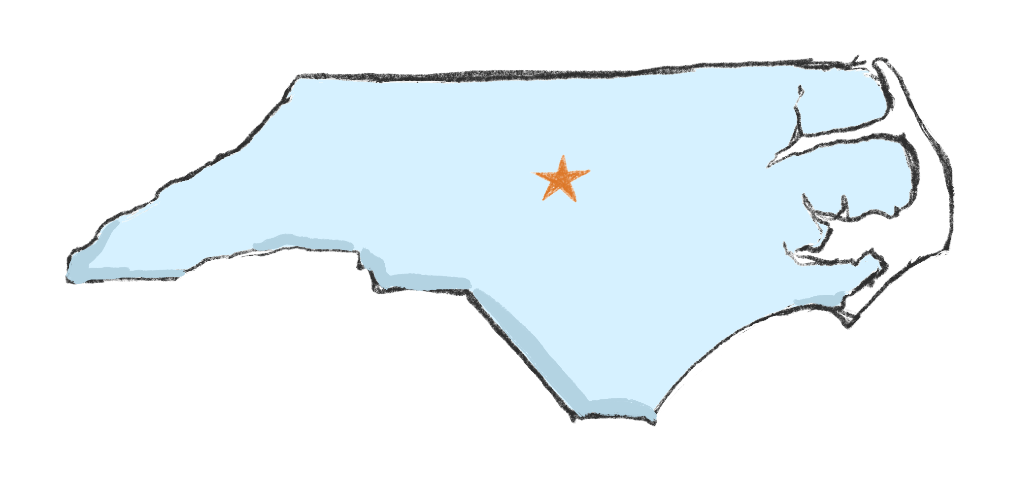 illustrated map of North Carolina