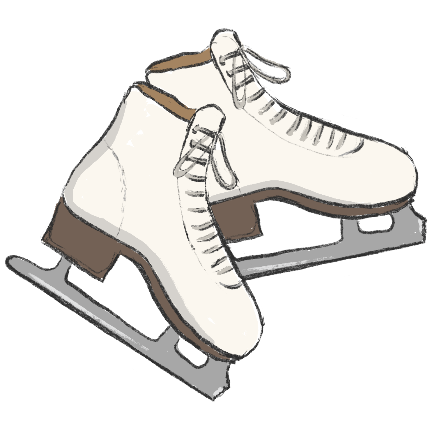 illustrated pair of figure skates