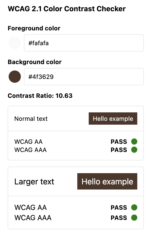 WCAG color contrast check 1