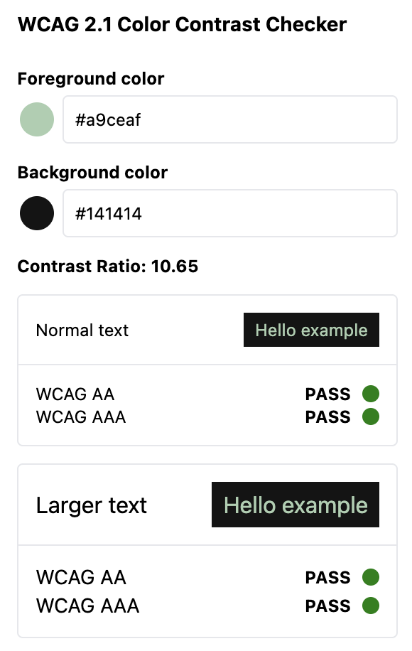 WCAG color contrast check 4